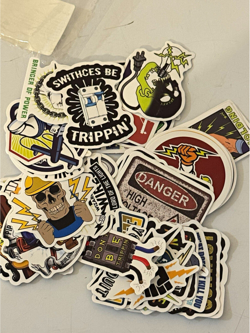5-Pack Construction Worker Hard Hat Stickers Funny Vinyl Decal Lot New